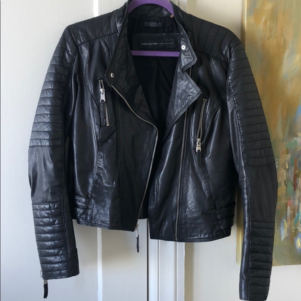 Black leather jacket
